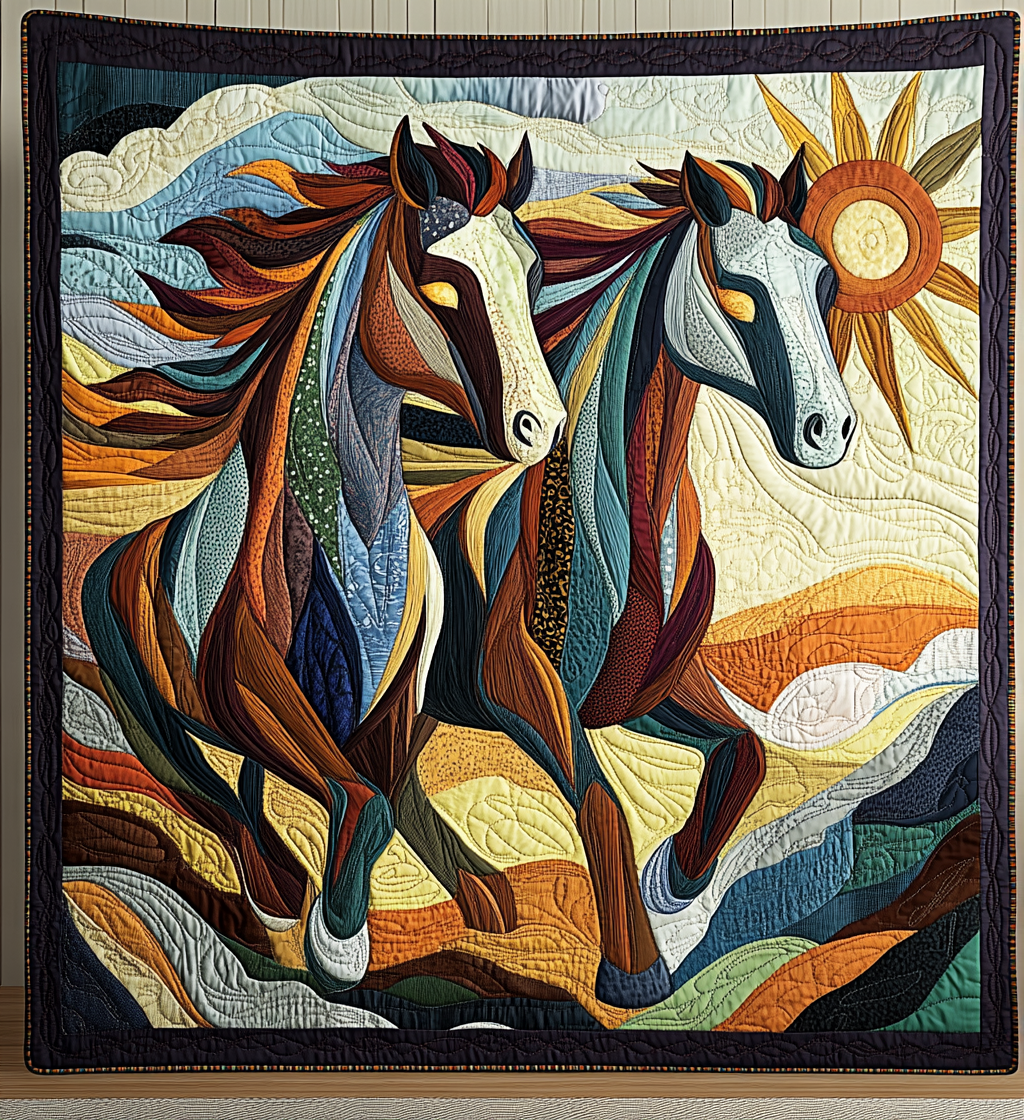 Wild Spirit Quilted Blanket Horse Present Ideas