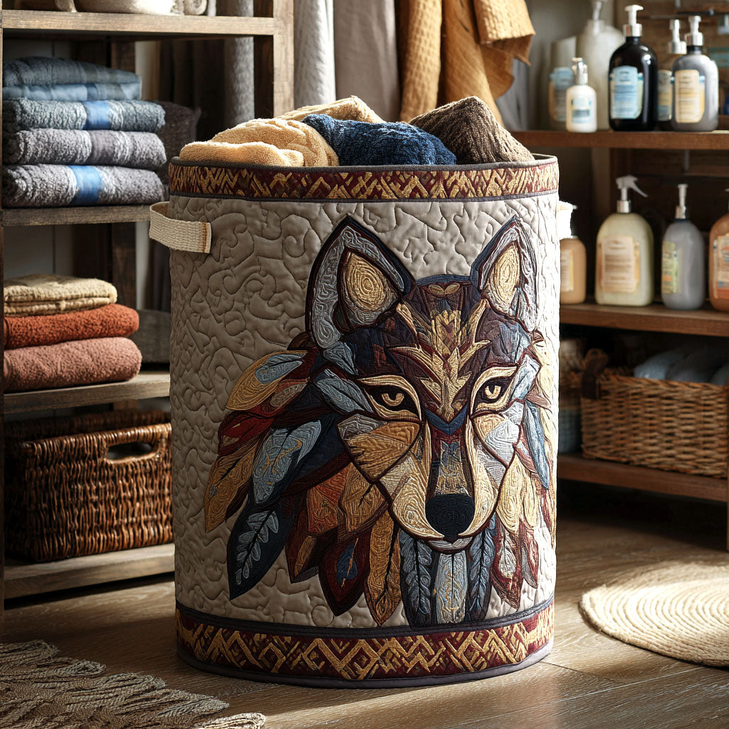 Wild Spirit Quilted Laundry Basket Soft Quilted Laundry Basket for Daily Home Use