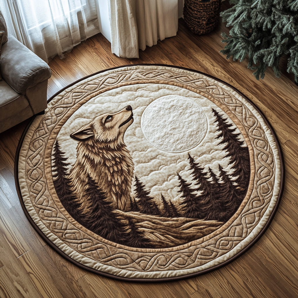 Wild Spirit Quilted Round Mat Entryway Rug Ideas Christmas Gifts For Farmer Dad