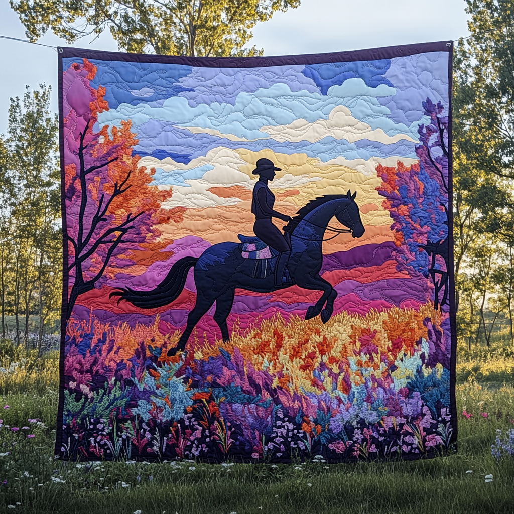 Wild Stallion Dreams Quilted Blanket Christmas Holiday Practical Gifts For Horse Owners