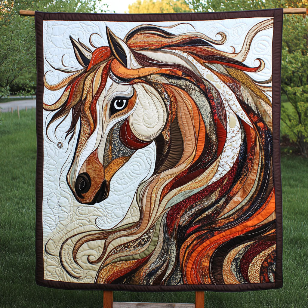 Wild Stallion Quilted Blanket Bedroom Xmas Decor Best Gifts For Horse Riders