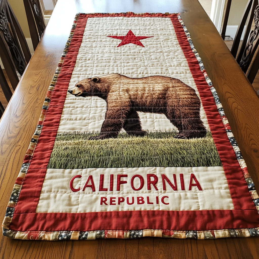Wild Star Quilted Table Runner Kitchen Decor Gifts For Bear Lovers
