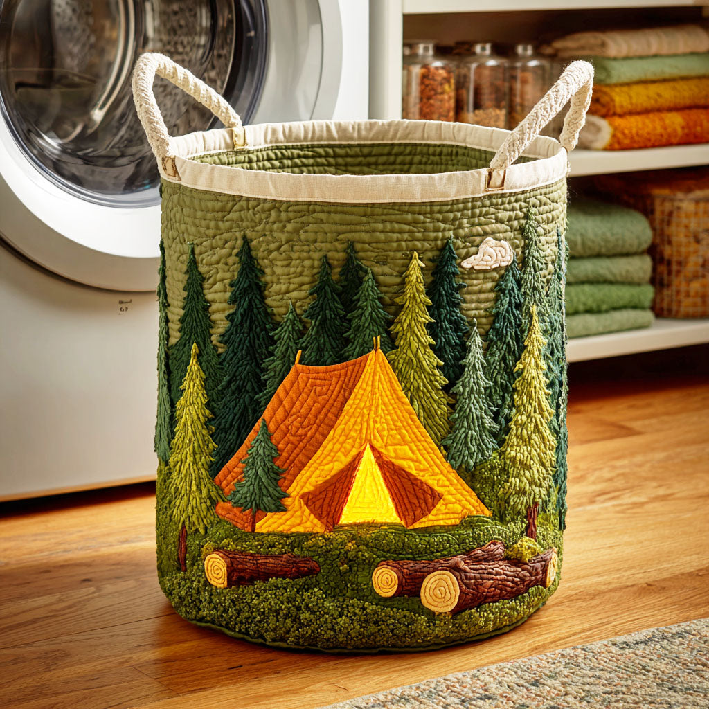 Wild Tent Quilted Laundry Basket Perfect Gift For Your House Birthday Merch Gift