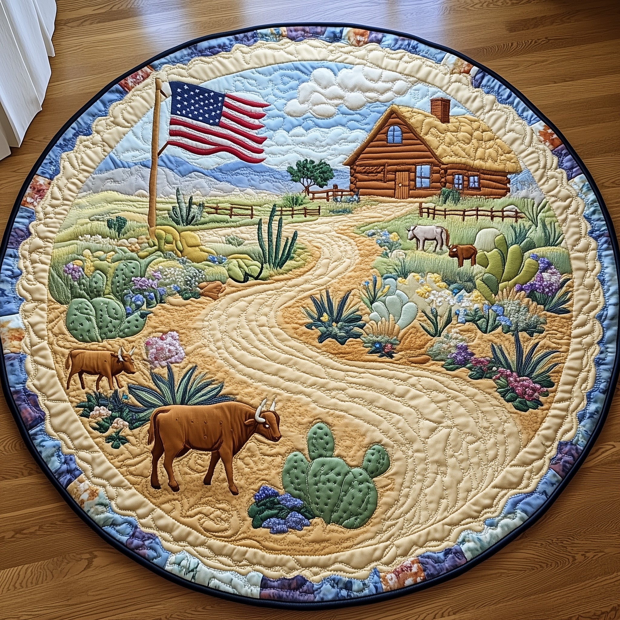 Wild Texas Dreams Quilted Round Mat Gftohd7714 Gift For Kids