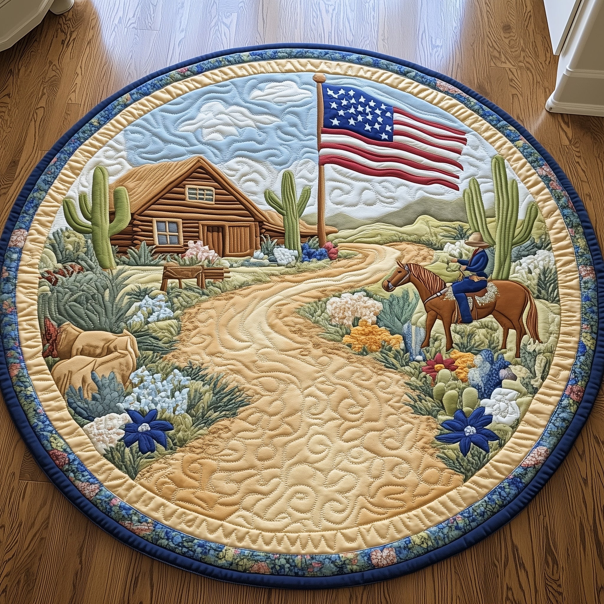 Wild Texas Dreams Quilted Round Mat Gftohd7715 Gift For Her