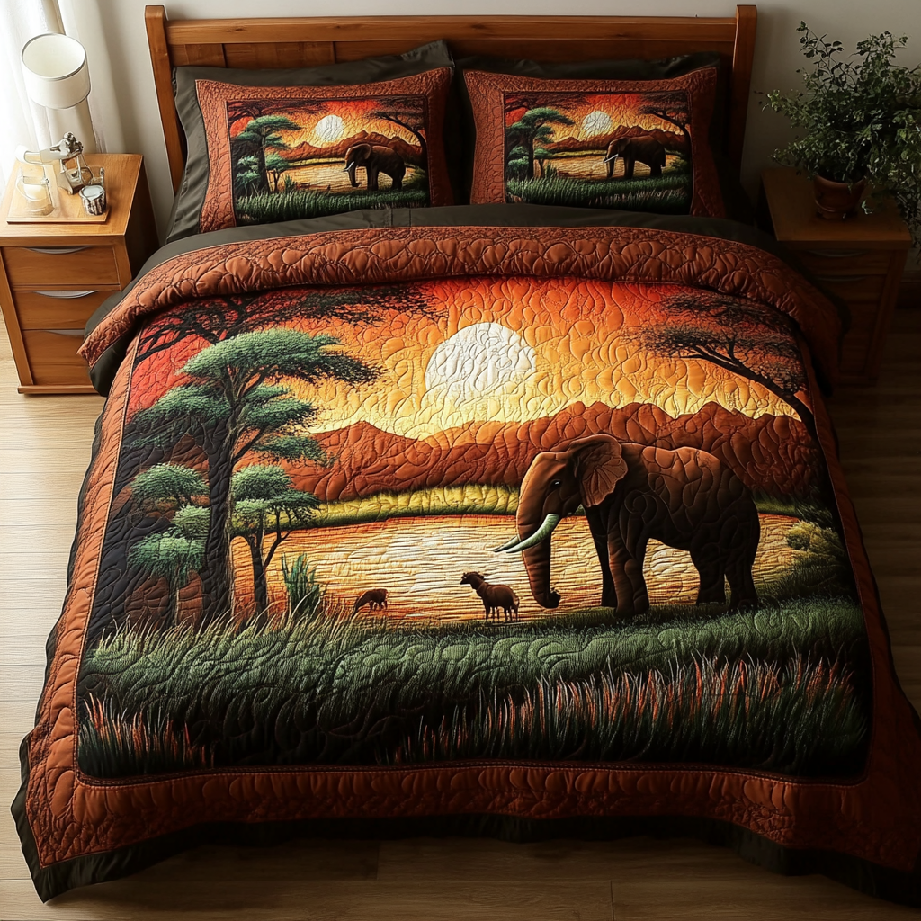 Wild Tracks Quilted Bedding Set Christmas Bed Sheets Presents For Wildlife Enthusiasts