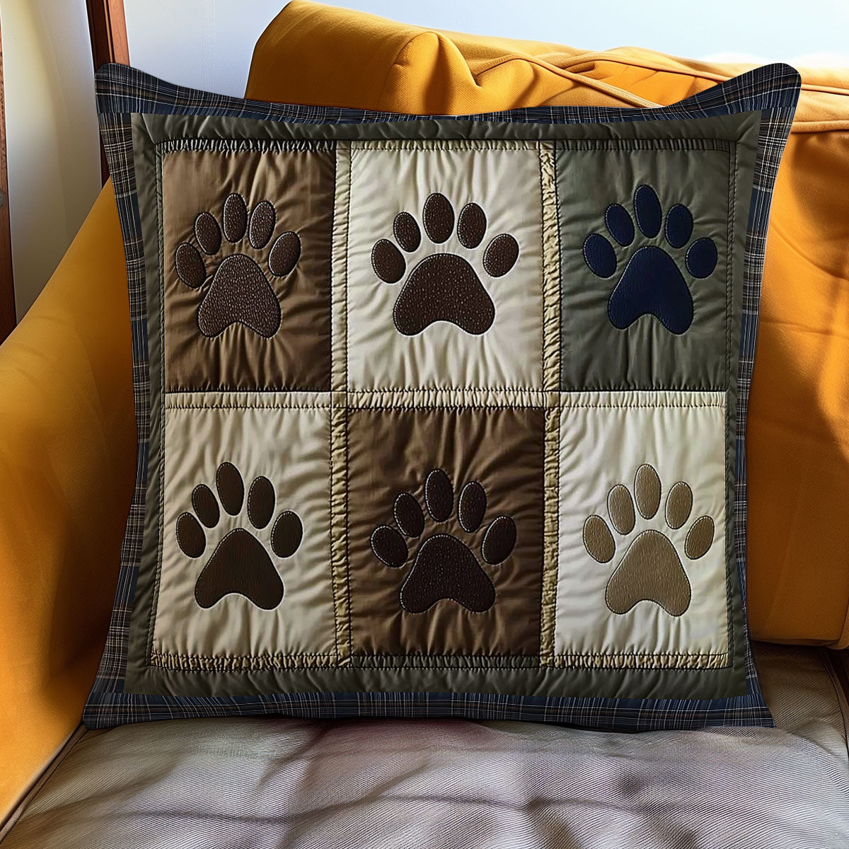 Wild Trail Paw Dog Quilted Pillow Case Decorative Pillows For Couch Best Christmas Gifts 2025