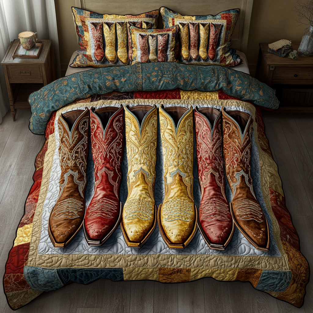 Wild Trails Quilted Bedding Set Unique Bed Sheet Set Western Christmas Gifts For Him