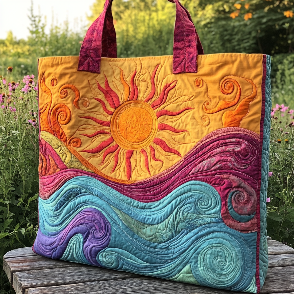 Wild Waves Quilted Tote Bag Gifts For Forestry Workers