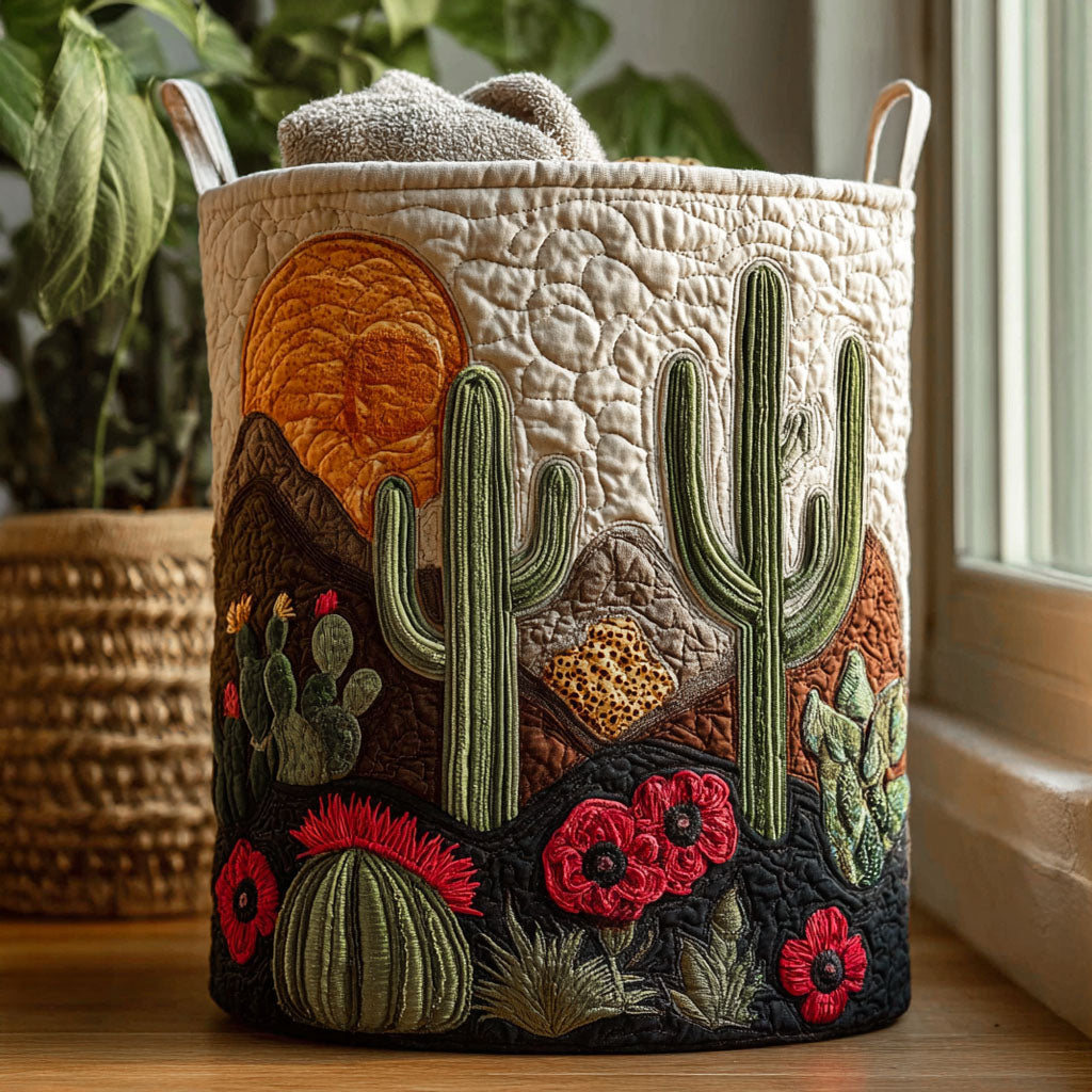 Wild West Bloom Quilted Laundry Basket Christmas Merch Gift