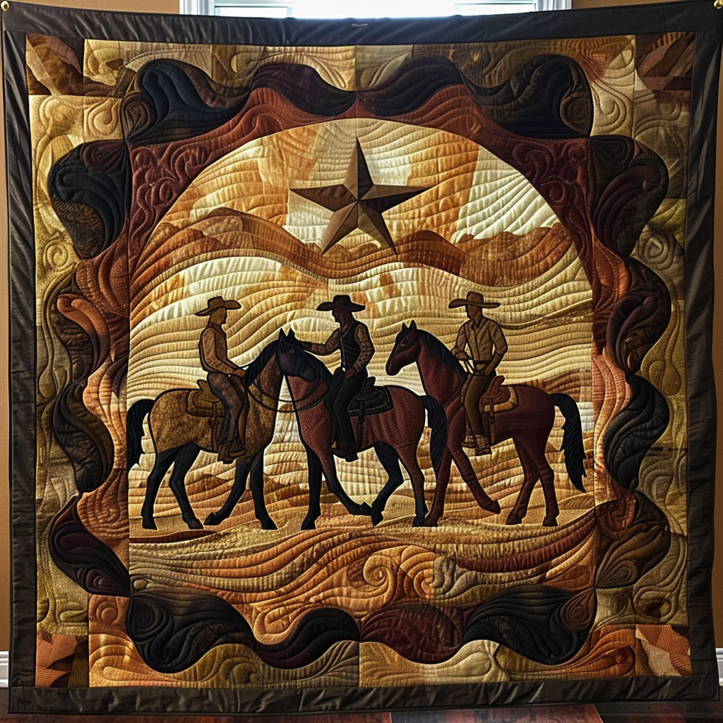 Wild West Journey Quilted Blanket Cow Gifts For Cow Loversr