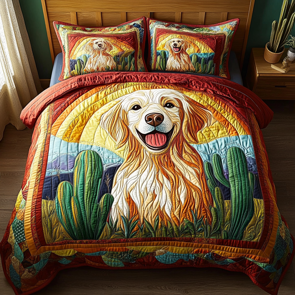 Wild West Paws Quilted Bedding Set Quilted Bedspreads Gifts For Father's Day From Son