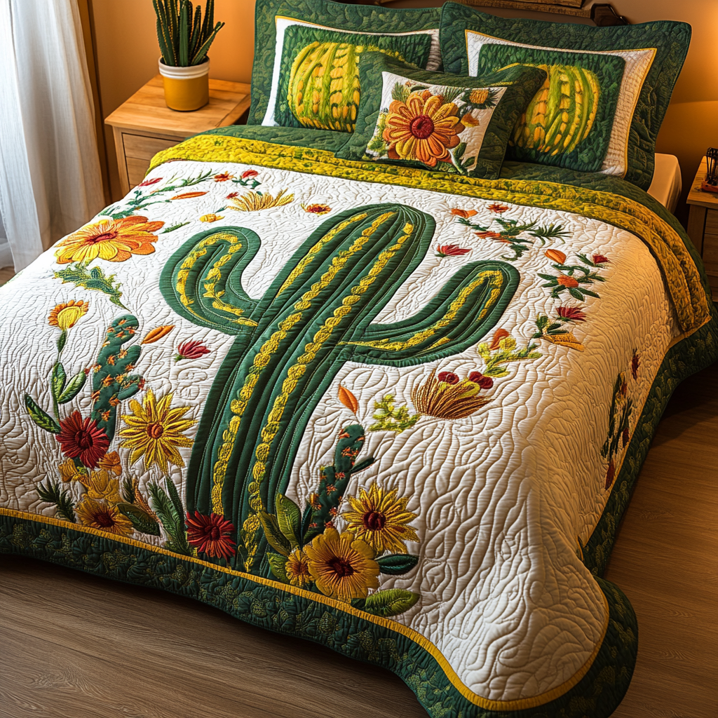 Wild West Quilted Bedding Set Duvet Cover Bed Sheet Set Cactus Related Gifts For Friends