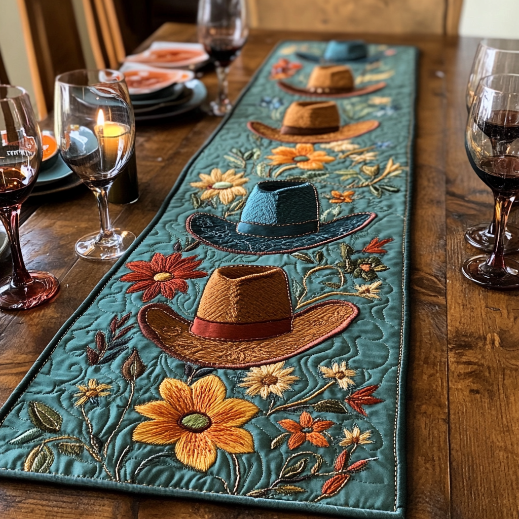 Wild West Quilted Table Runner Dining Table Decor Ideas Cowboy Gifts For Dad