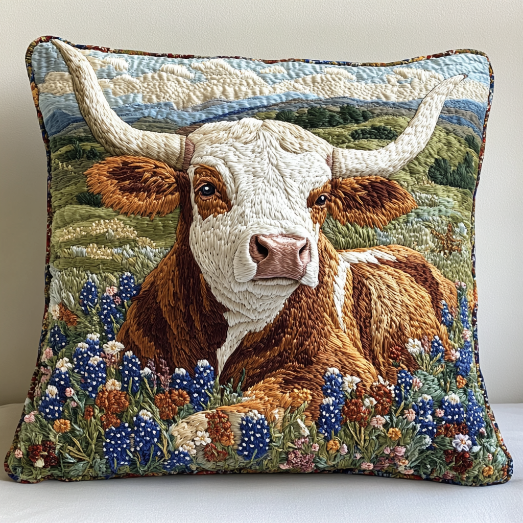 Wild West Spirit Quilted Pillow Case Cute Pillow Covers Good Gifts For Cat Lovers