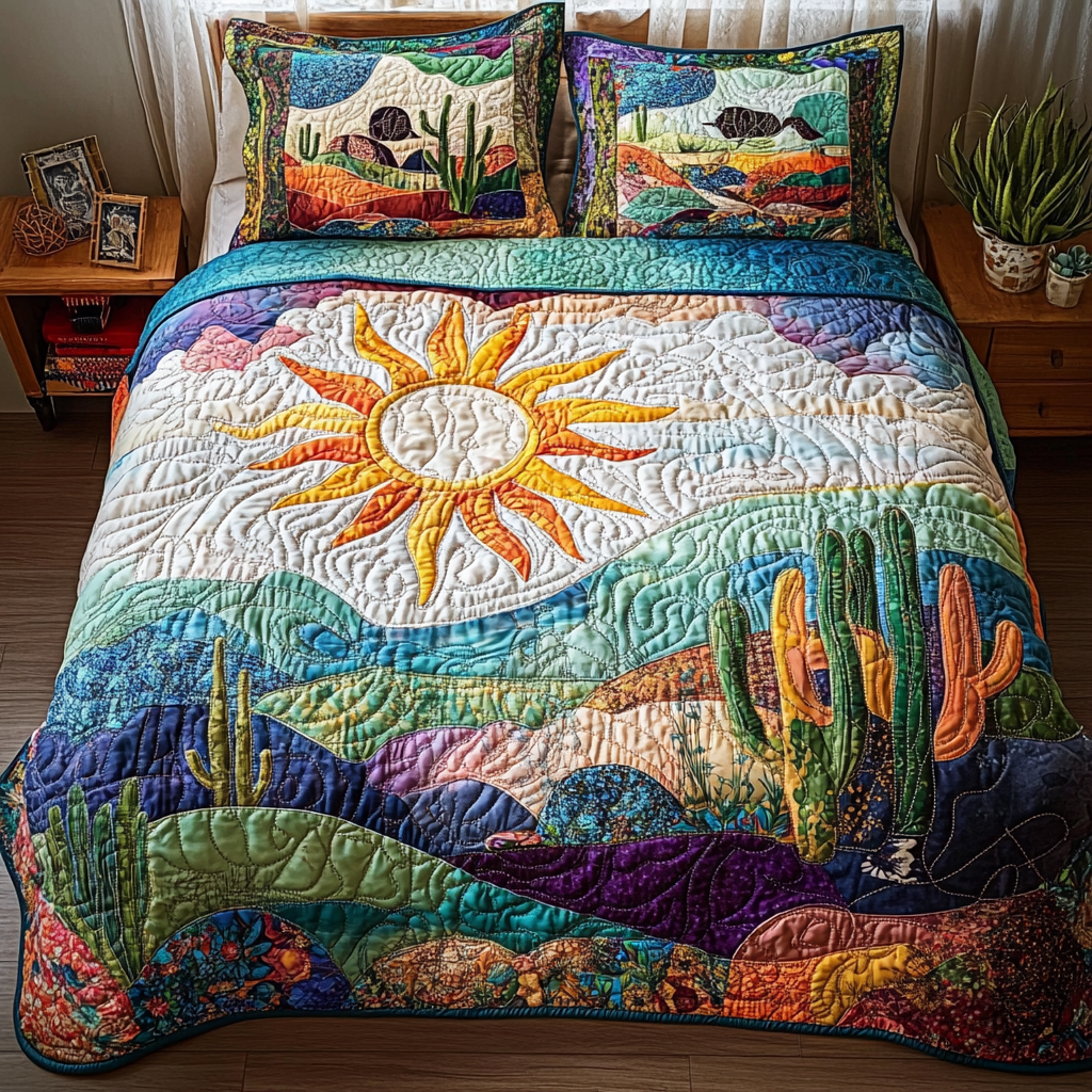 Wild West Wonders Quilted Bedding Set Perfect Bedding Gift Set for Holiday Celebrations