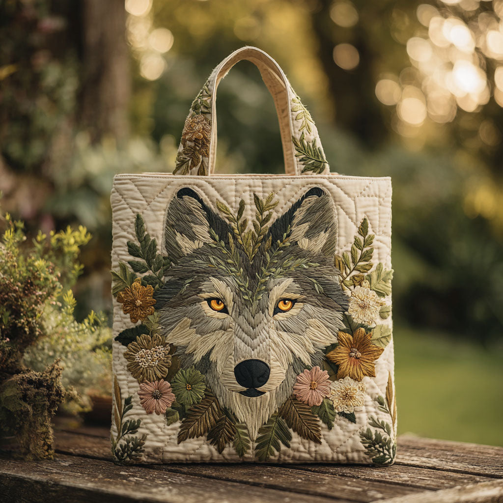 Wild Whisper Quilted Tote Bag Great Wolf Lover Gift Ideas