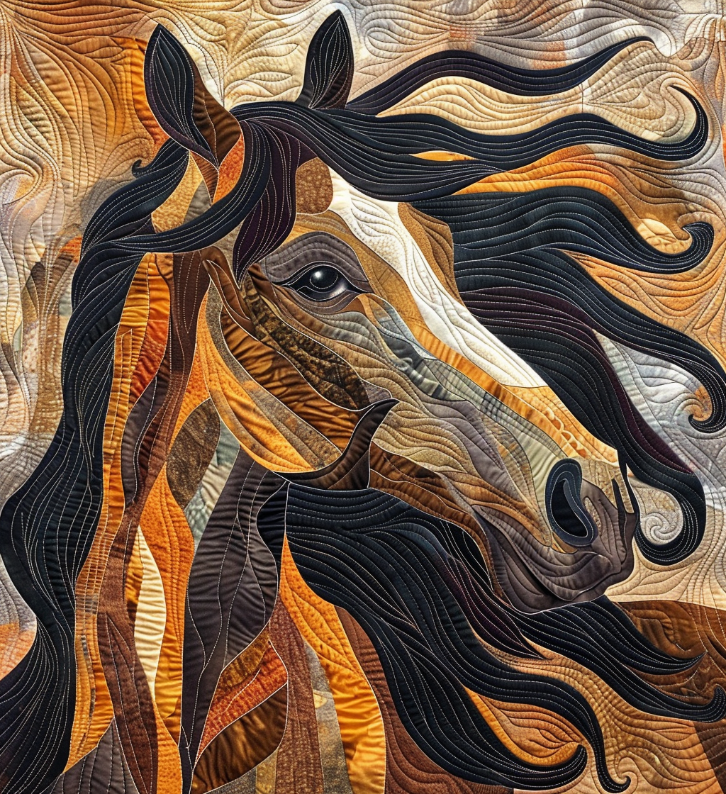 Wild Wind Horse Quilted Blanket Gifts For Equestrian Riders