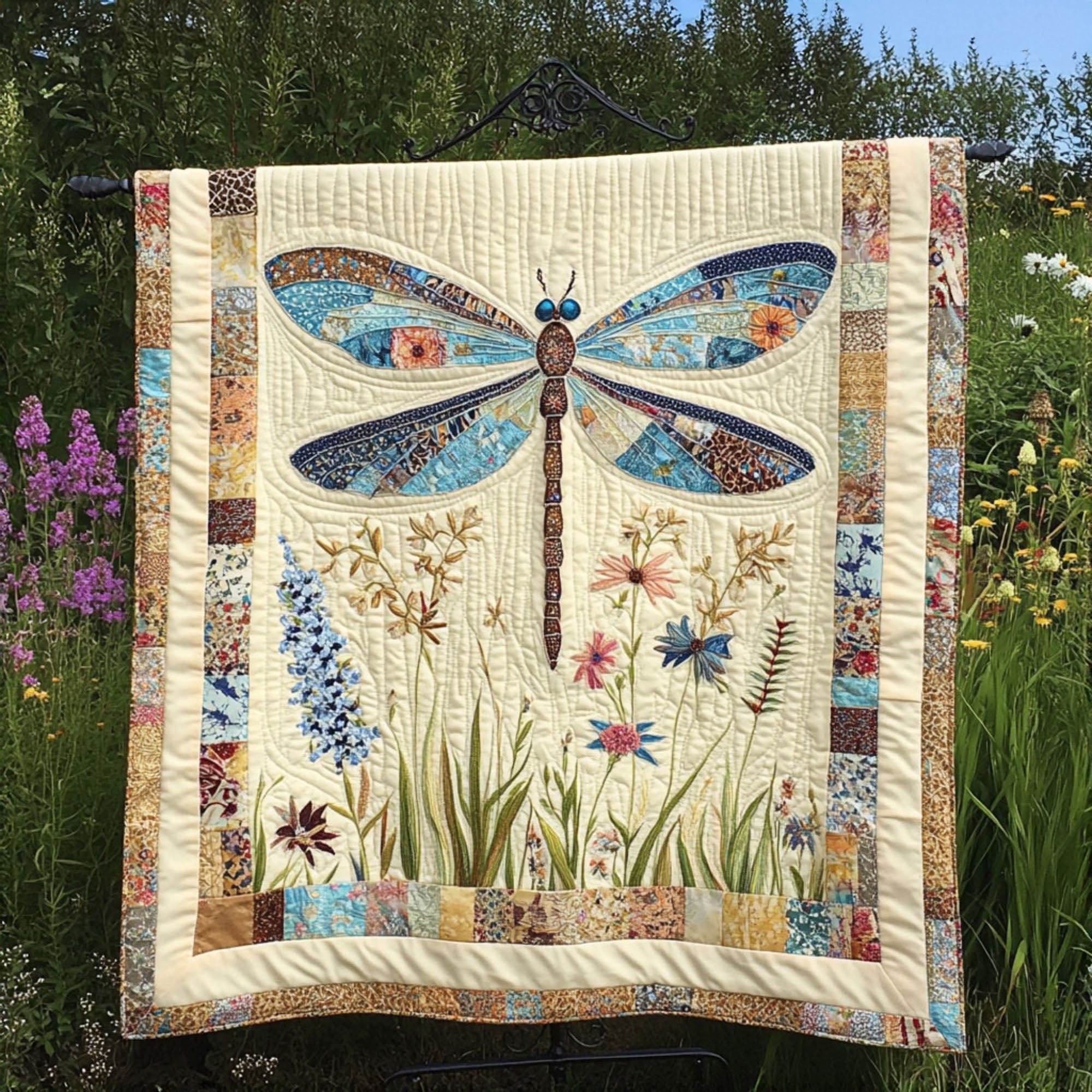 Wild Wings Quilted Blanket Xmas Holiday Gift For Someone Who Loves Dragonflies