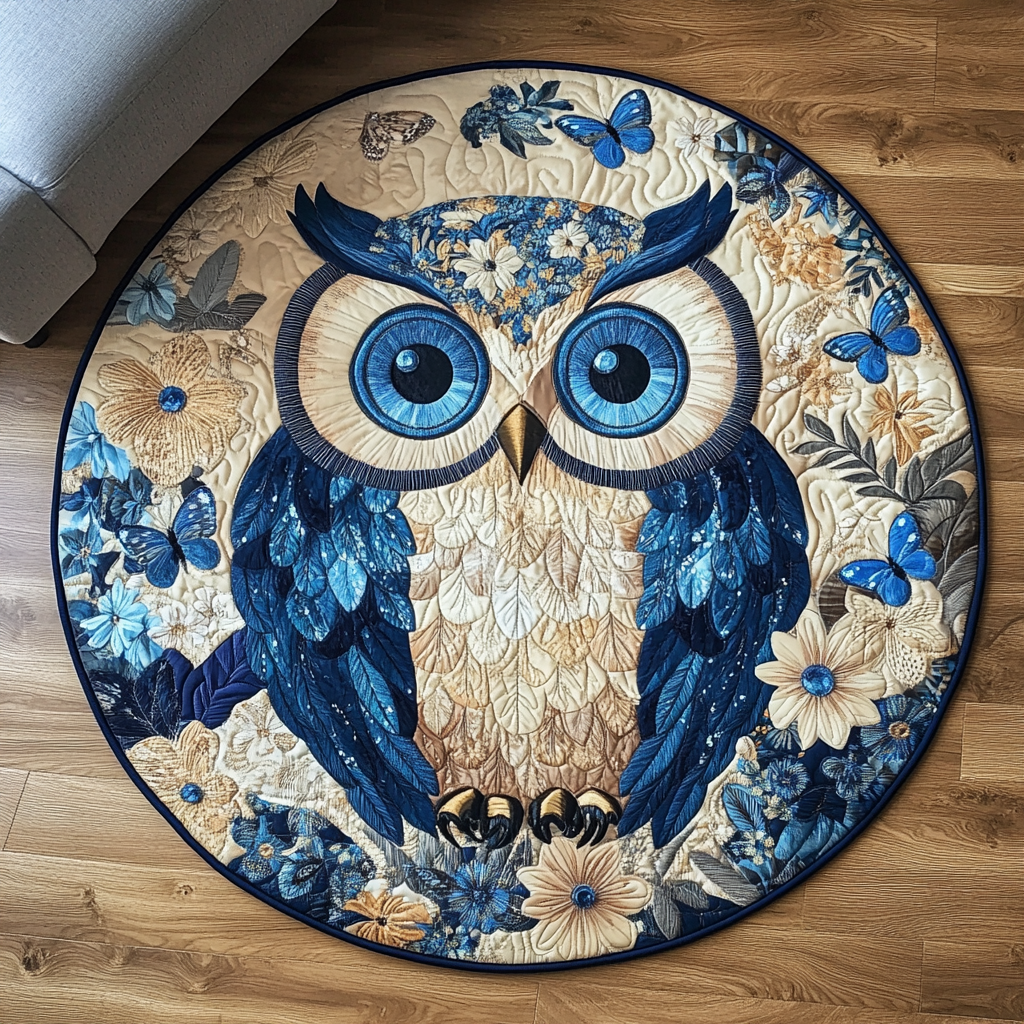 Wild Wisdom Quilted Round Mat Christmas Entryway Decor Blanket With Sunflowers