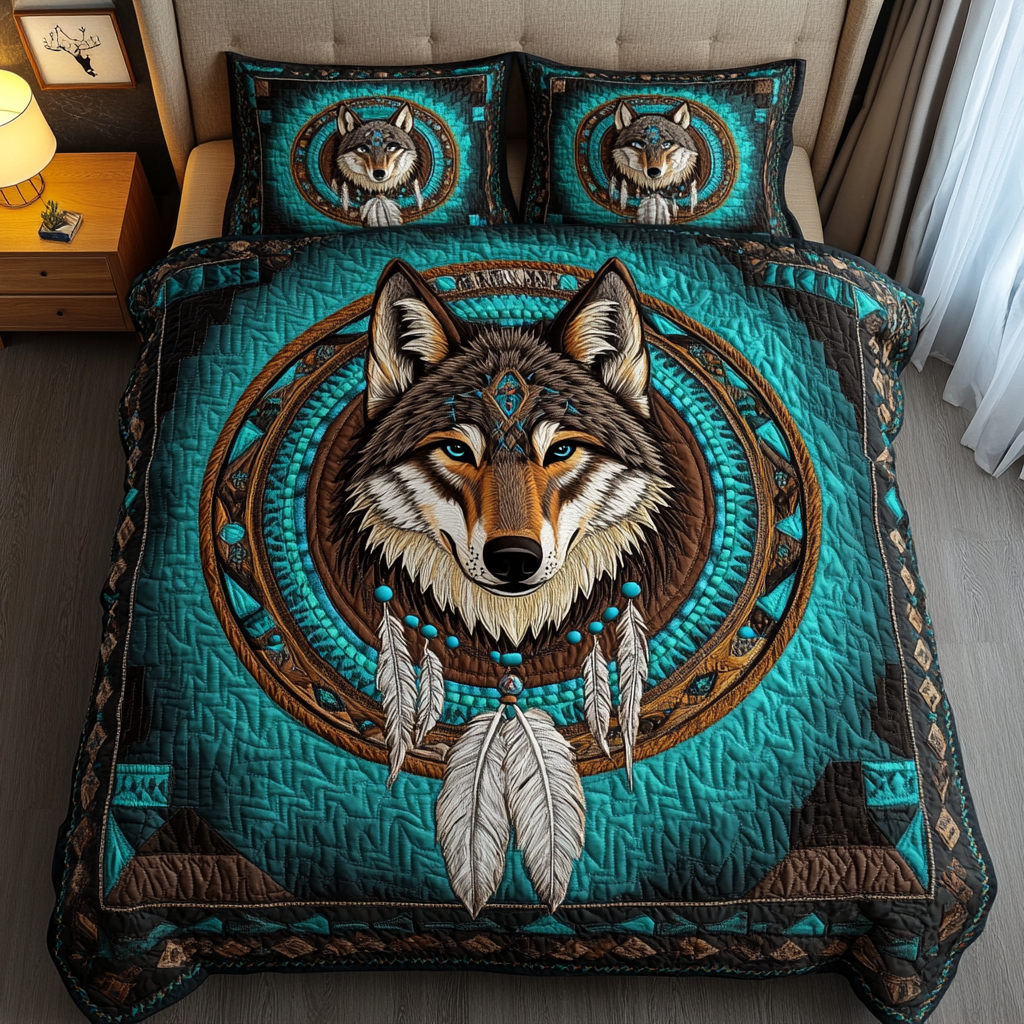 Wild Wolf Quilted Bedding Set Bedspread Set Wolf Christmas Presents