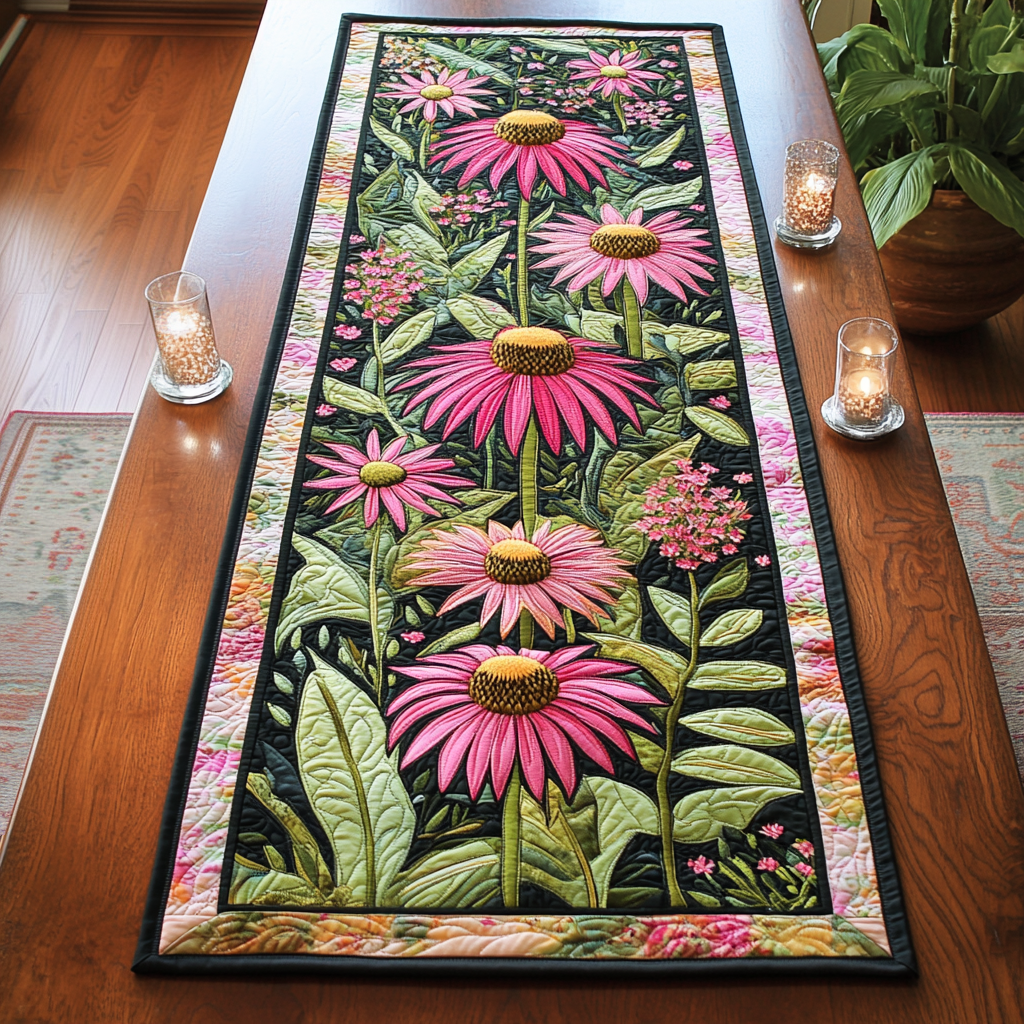 Wild Wonder Quilted Table Runner Dining Room Table Decor Christmas Gifts For Flower Lovers