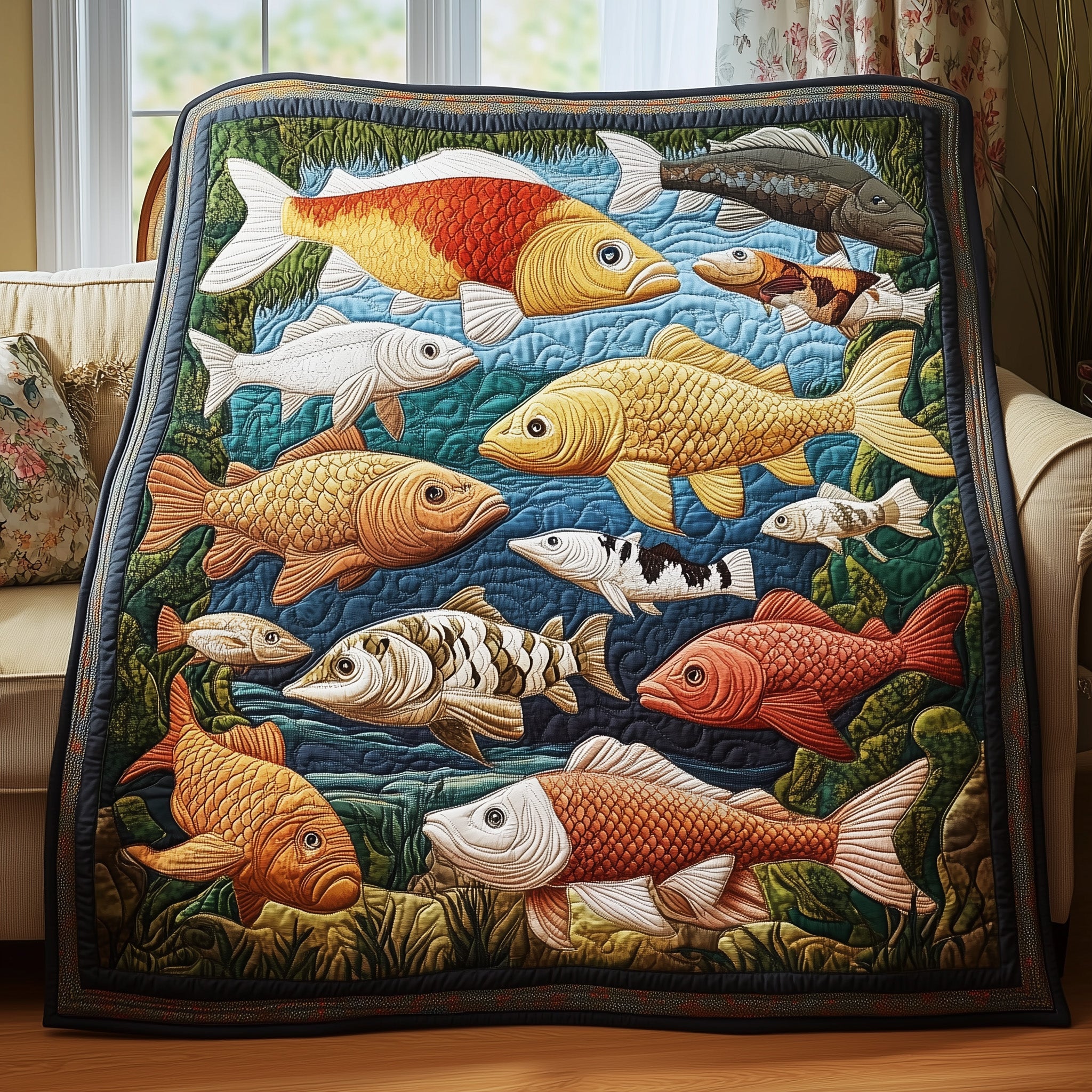 Wild Wonders Quilted Blanket Sofa Throw BlanketBirthday Presents For Fishing Lovers