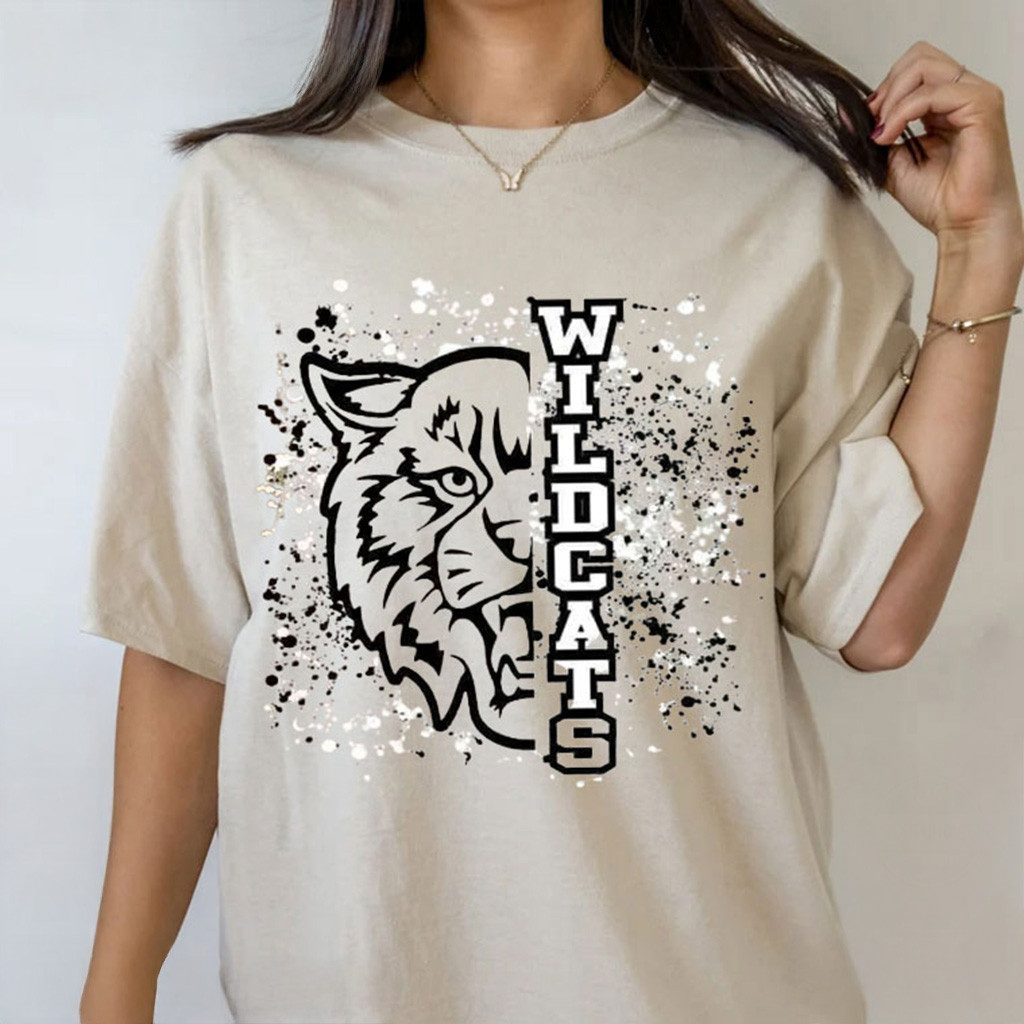 Wildcat Logo Mascot School Spirit Shirt Game Day T-Shirt Gifts For Sister