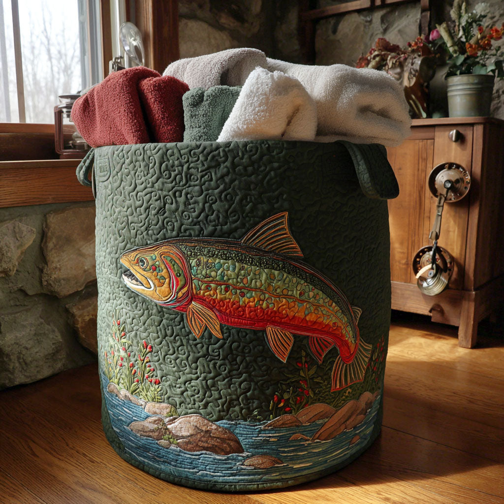 Wildcatch Horizon Quilted Laundry Basket Foldable Laundry Hamper with Quilted Fabric Design