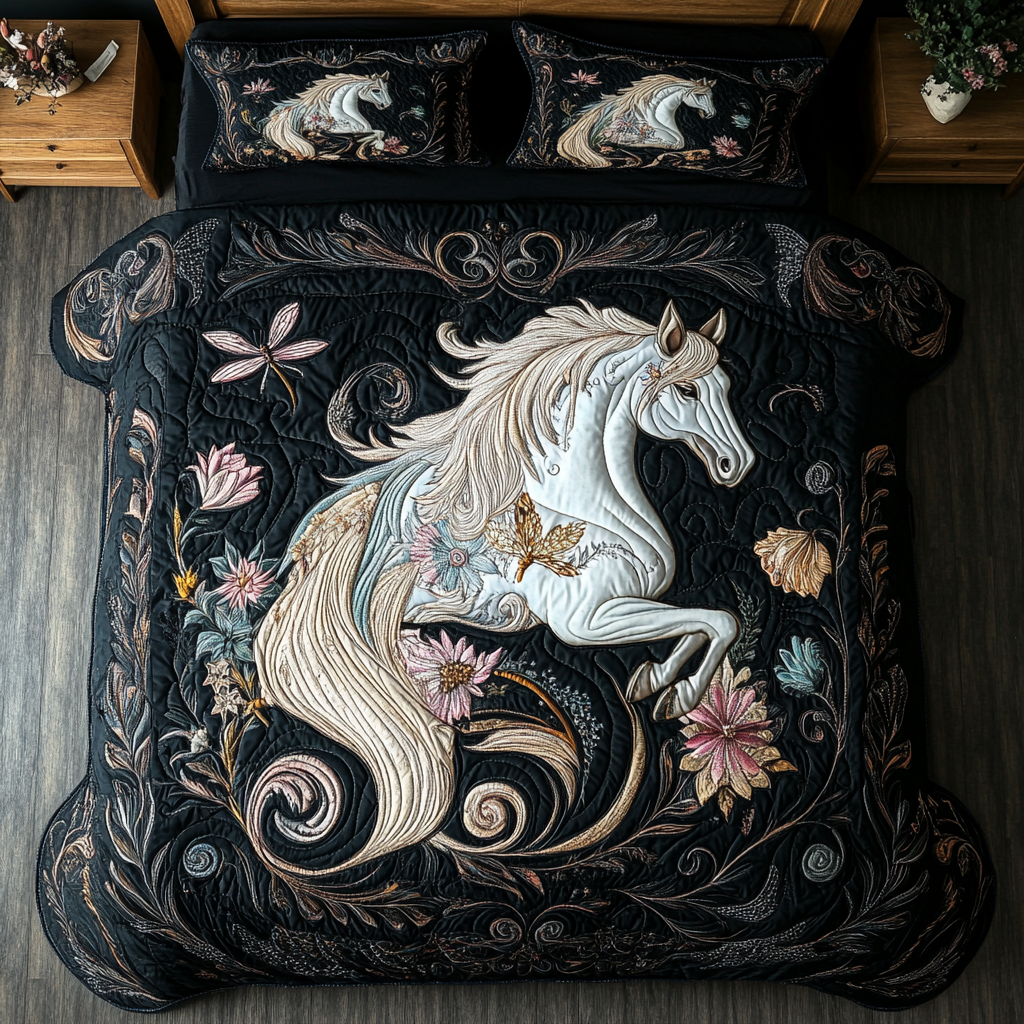 Wilde Horse Quilted Bedding Set Duvet Cover Bedspread Best Gifts For Wife