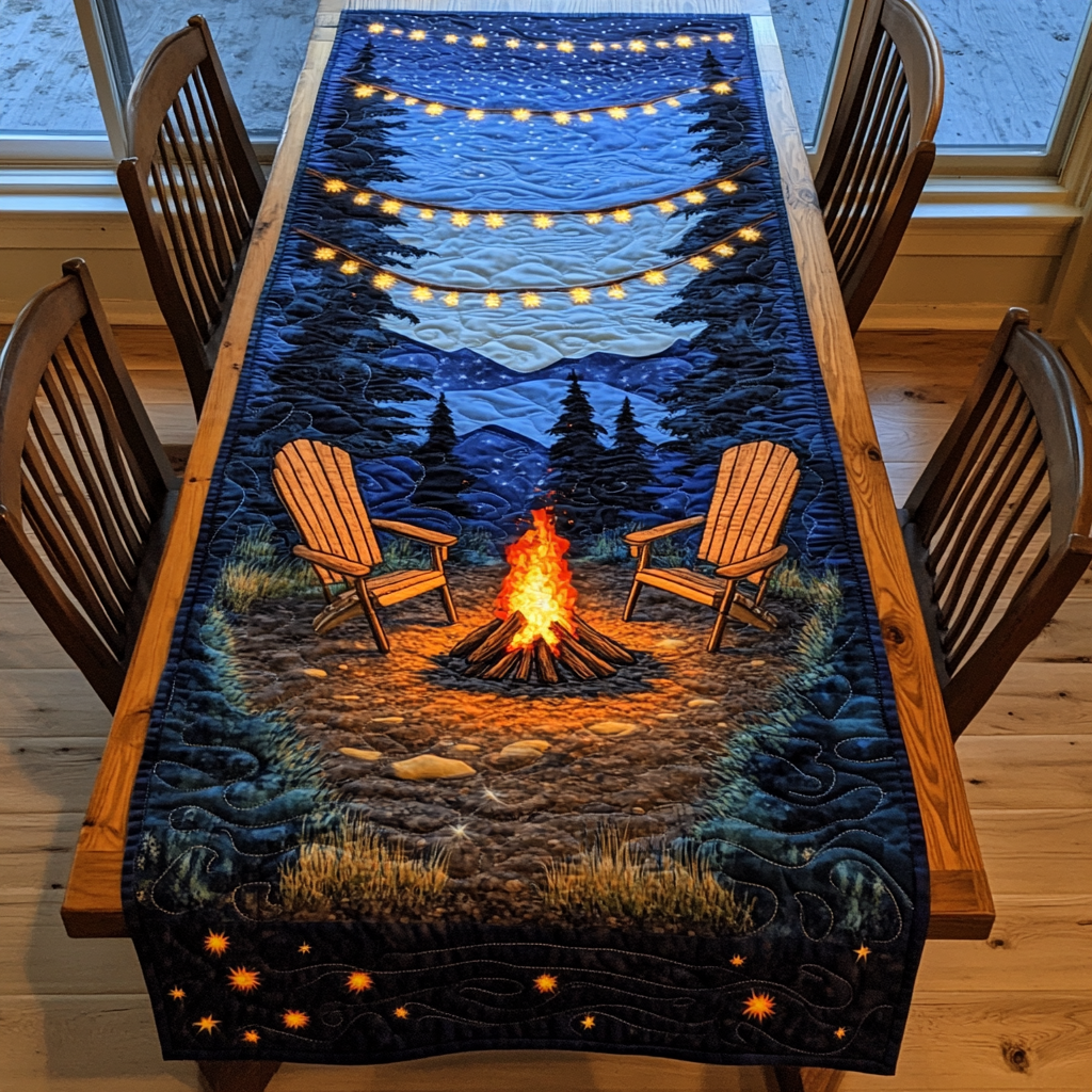 Wilderness Adventure Quilted Table Runner Dining Room Table Decor Ideas Camping Themed Gifts