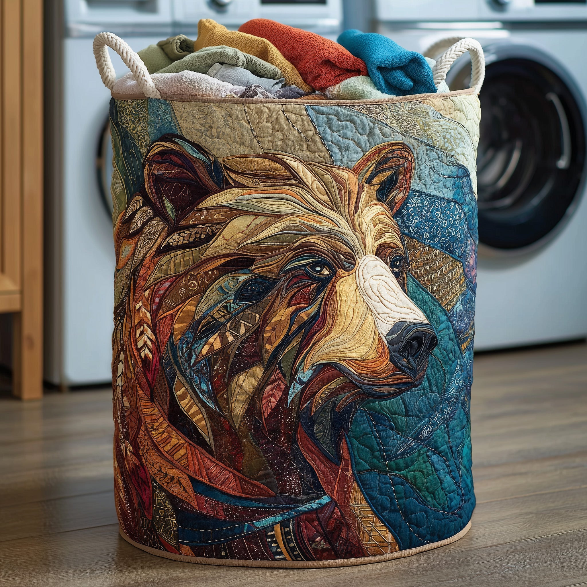 Wilderness Bear Quilted Laundry Basket Great Idea For New Home