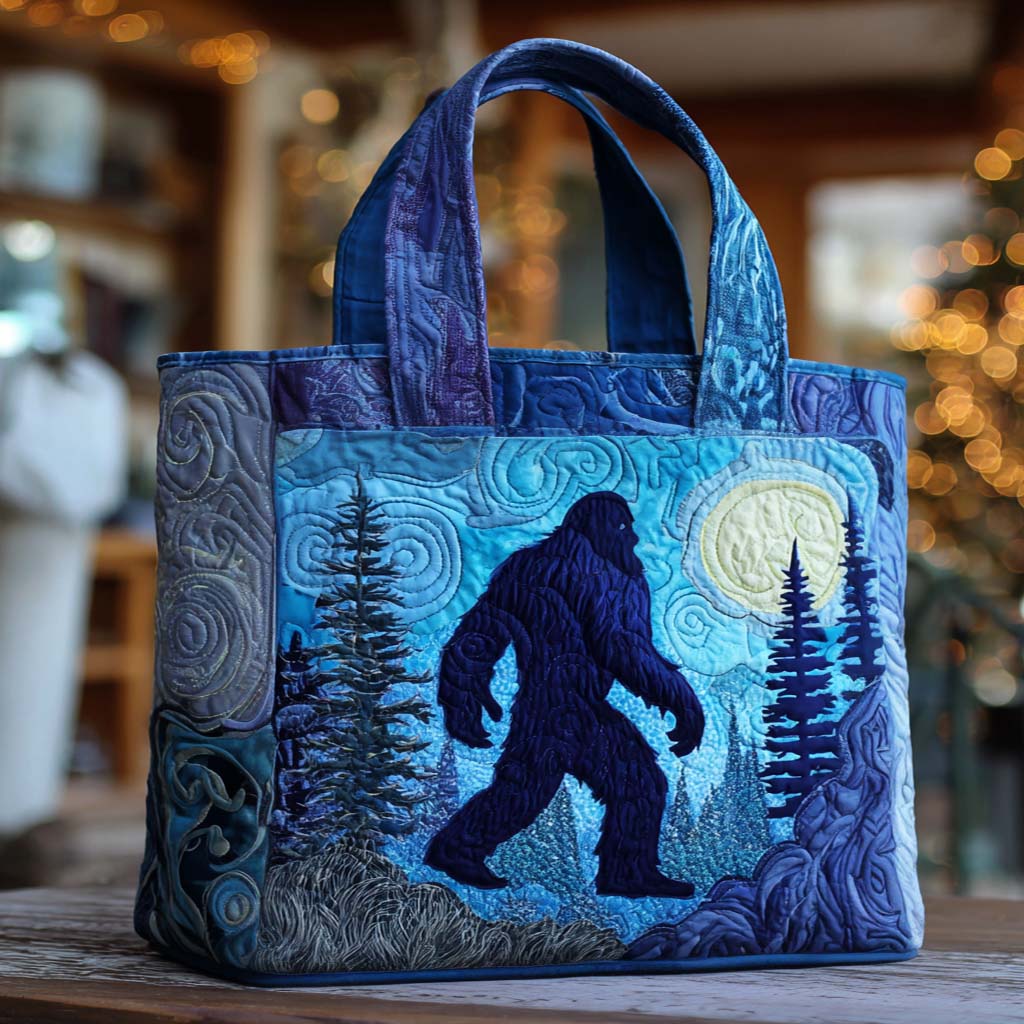 Wilderness Bigfoot Watch Quilted Tote Bag Bigfoot Gifts Items To Buy