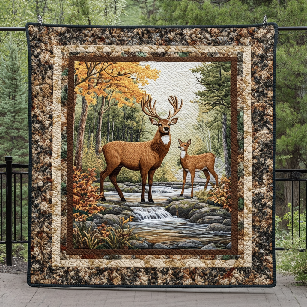 Wilderness Echoes Quilted Blanket Gifts For Deer Lovers