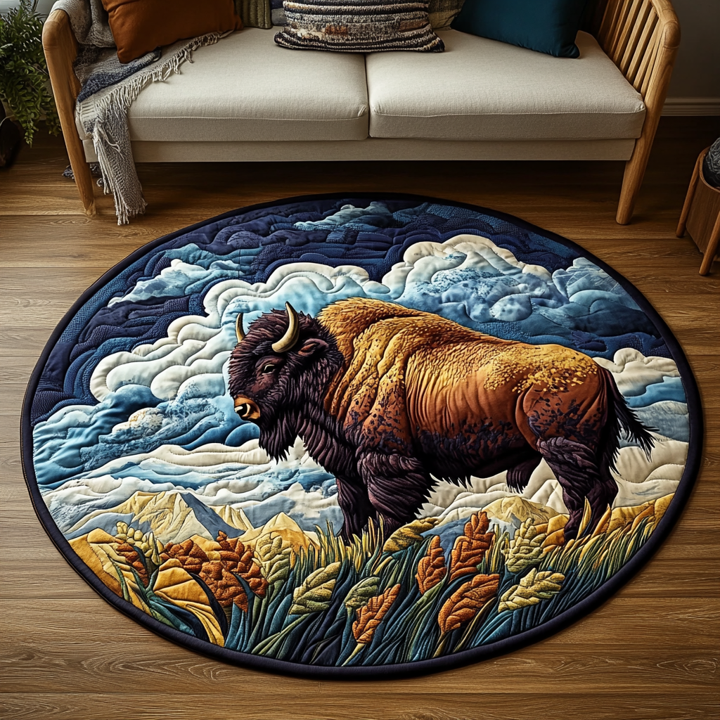 Wilderness Escape Quilted Round Mat Front Door Idea Gift Ideas For Farm Woman