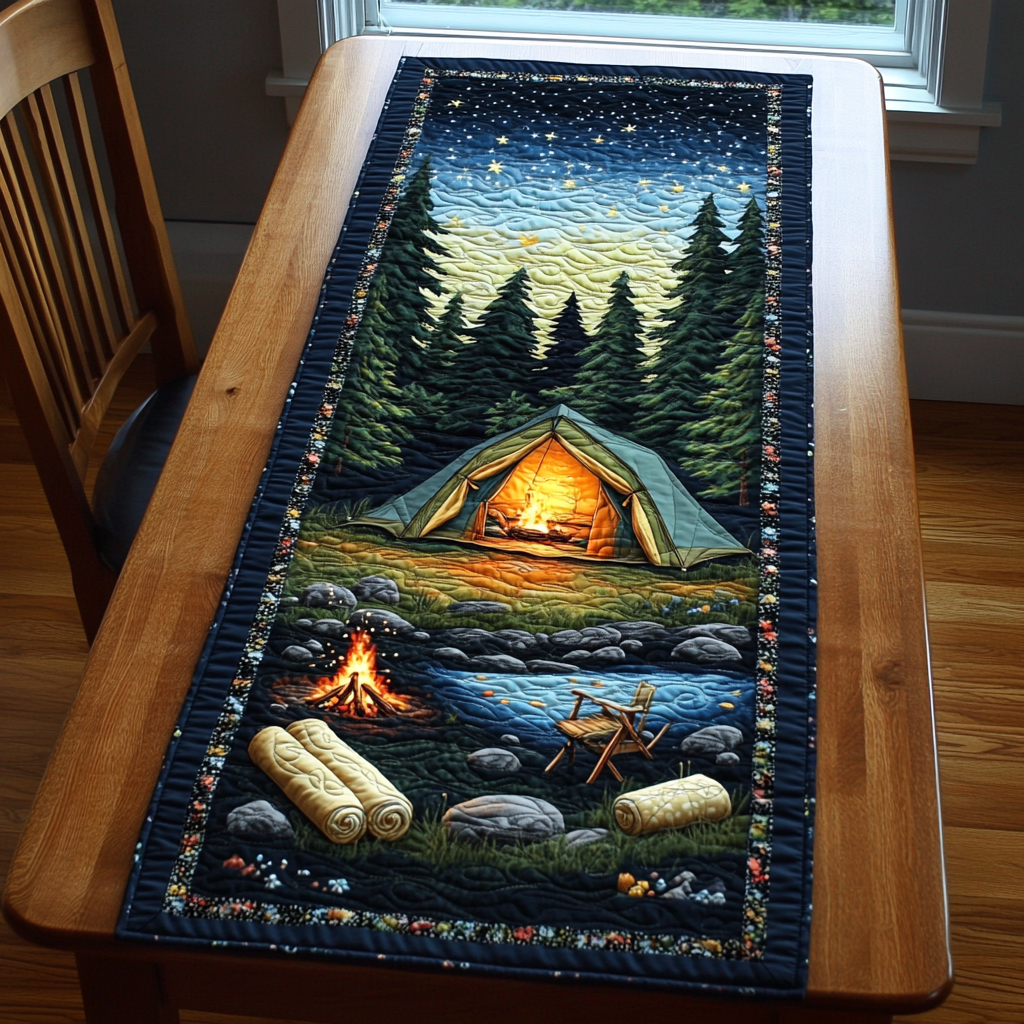 Wilderness Escape Quilted Table Runner Dining Table Decor Gift For Campers