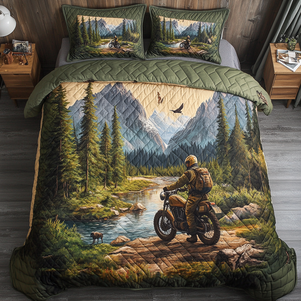 Wilderness Quest Quilted Bedding Set Unique Bed Sheet Set Best Camping Gifts 2025