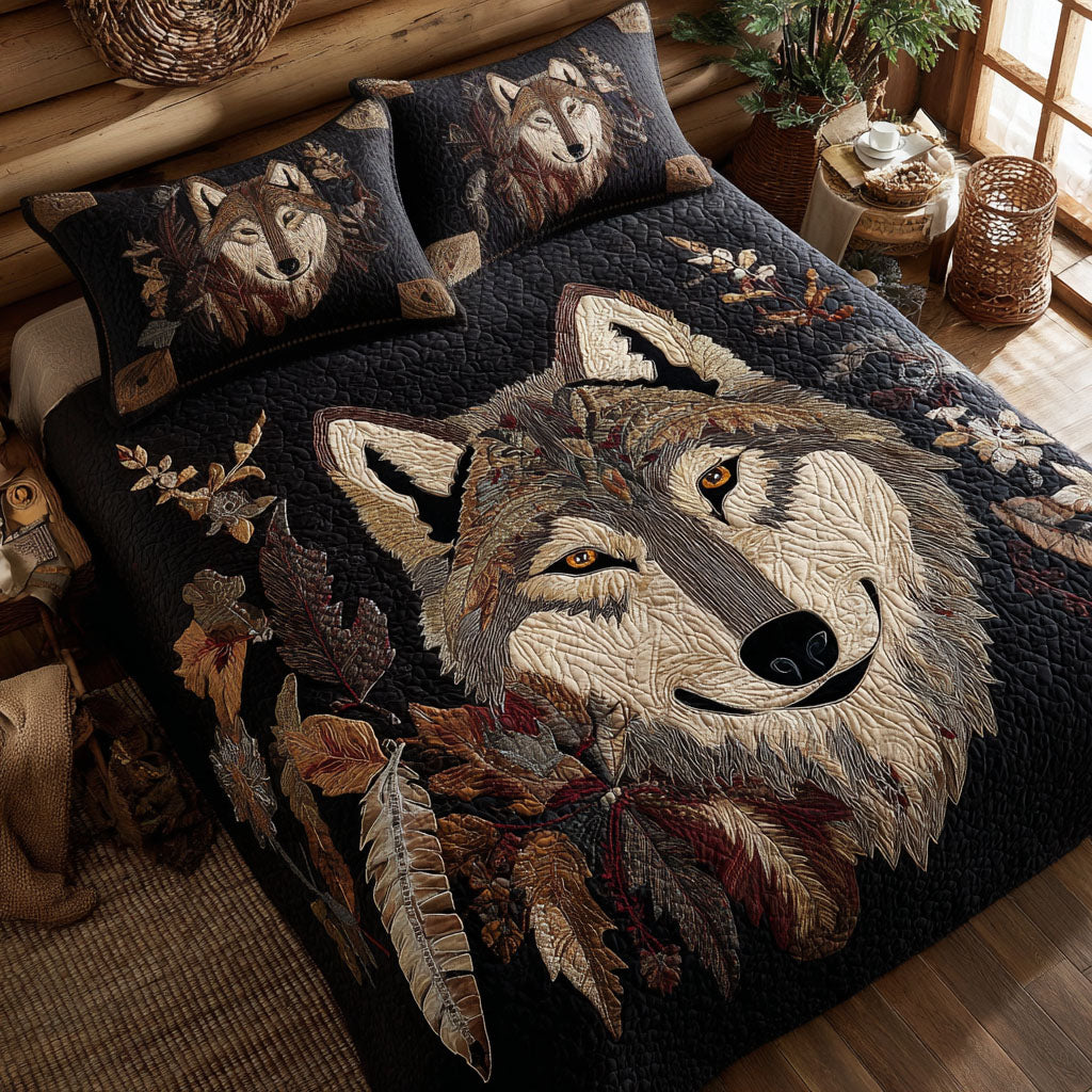 Wilderness Soul Quilted Bedding Set Best Christmas Duvet Cover Set Great Wolf Lover Gift Ideas