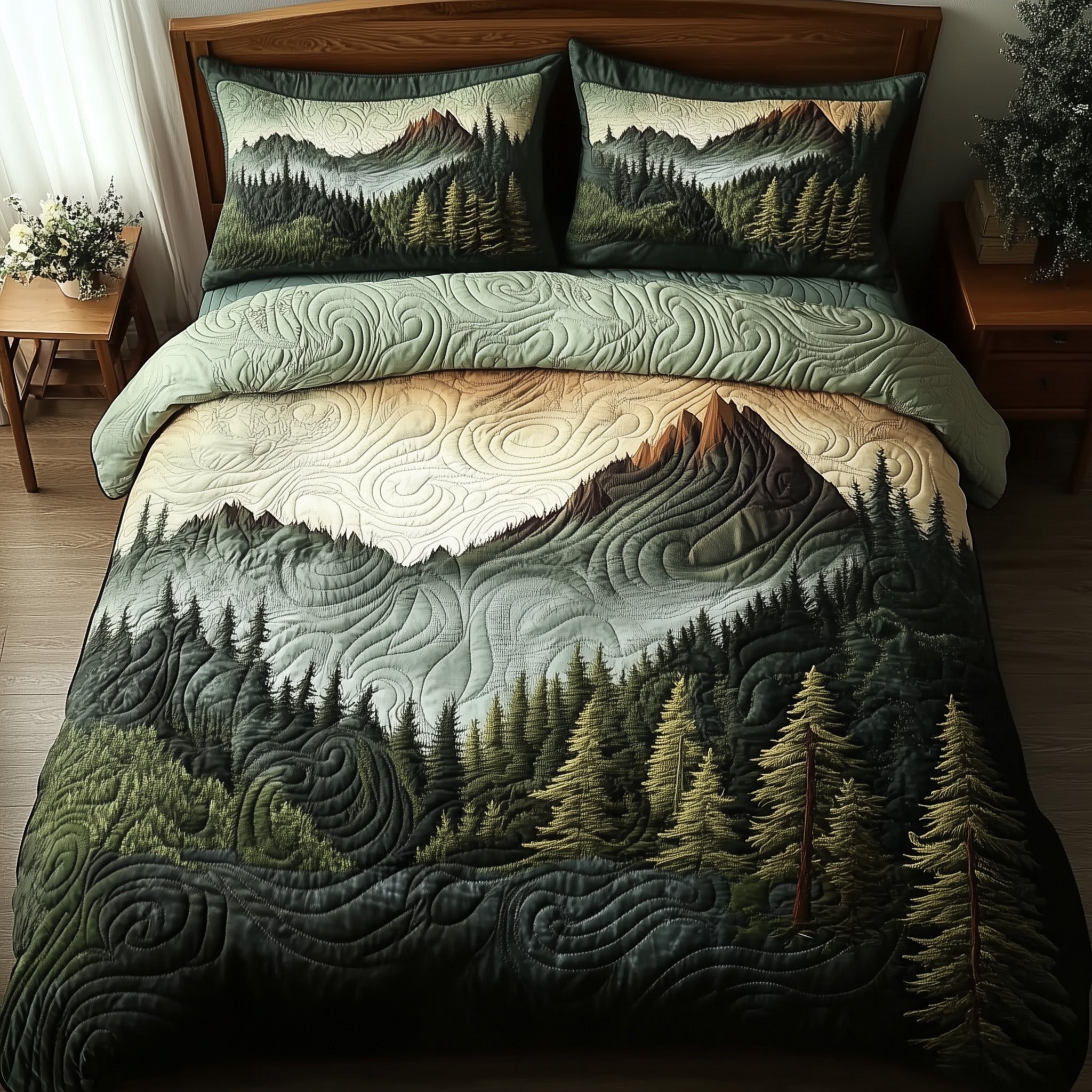 Wildernest Dreams Quilted Bedding Set Duvet Cover Bed Sheet Christmas Presents For Your Family
