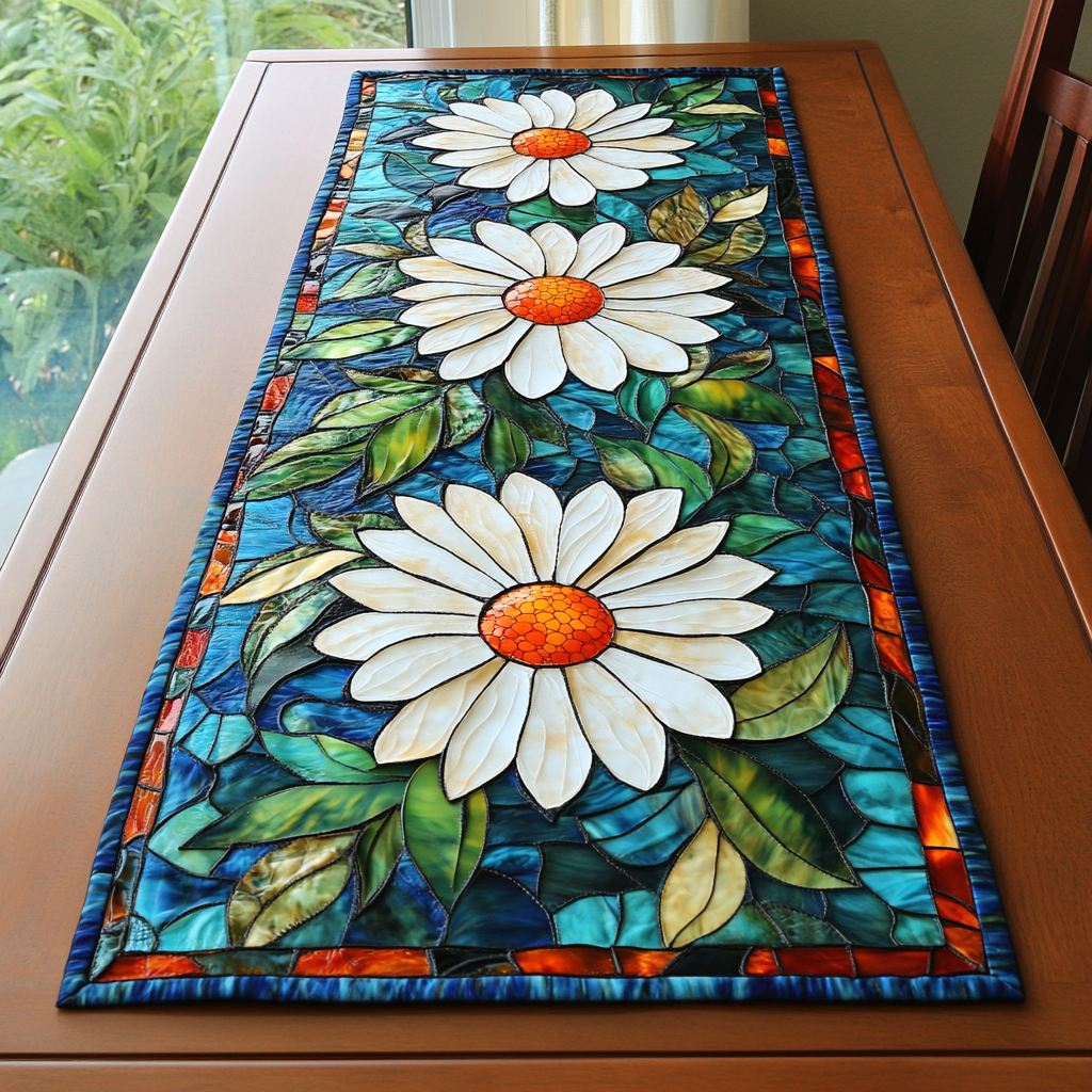 Wildflower Charm Quilted Table Runner Dining Table Ideas Gifts For Daisy Lovers
