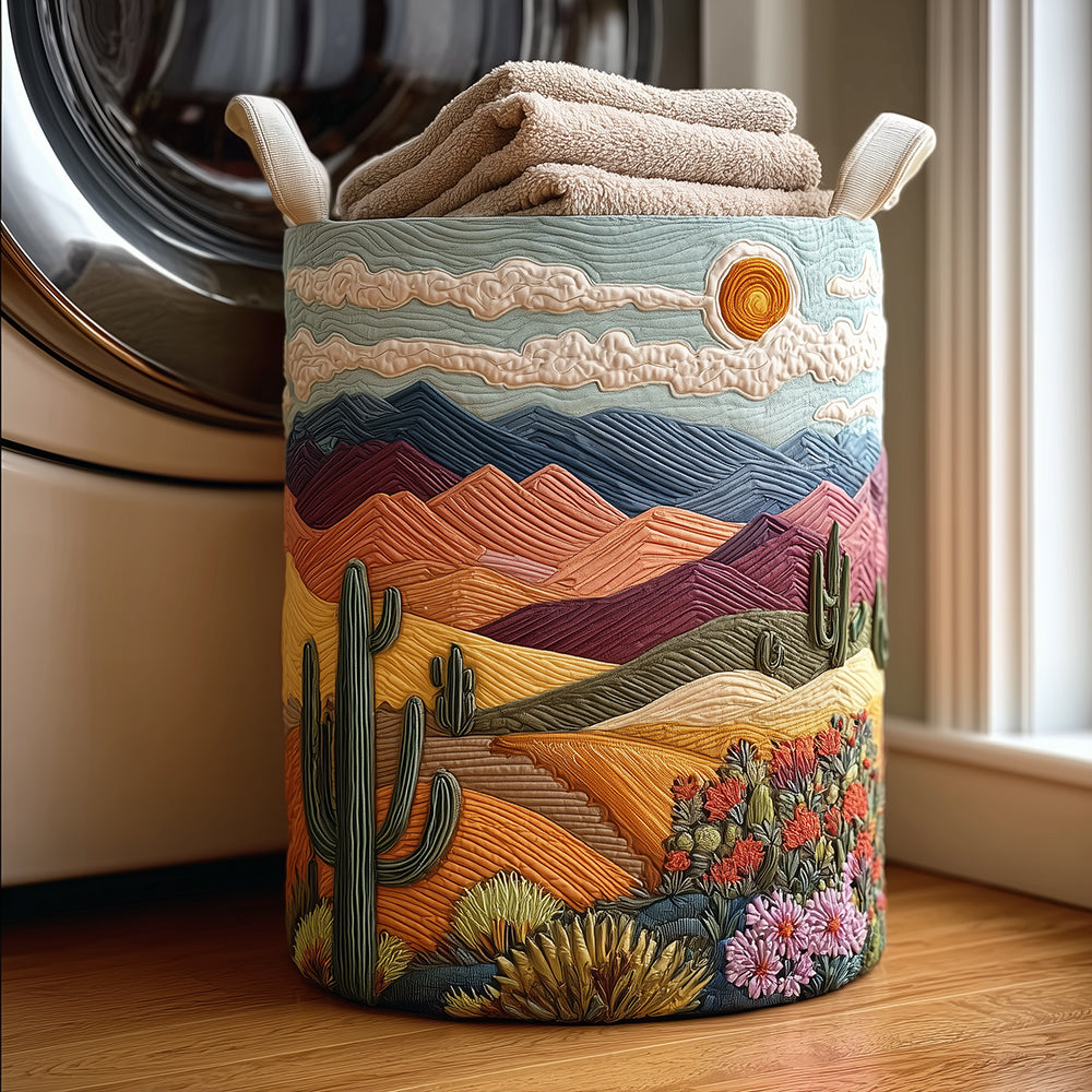 Wildflower Desert Quilted Laundry Basket Christmas Merch Gift