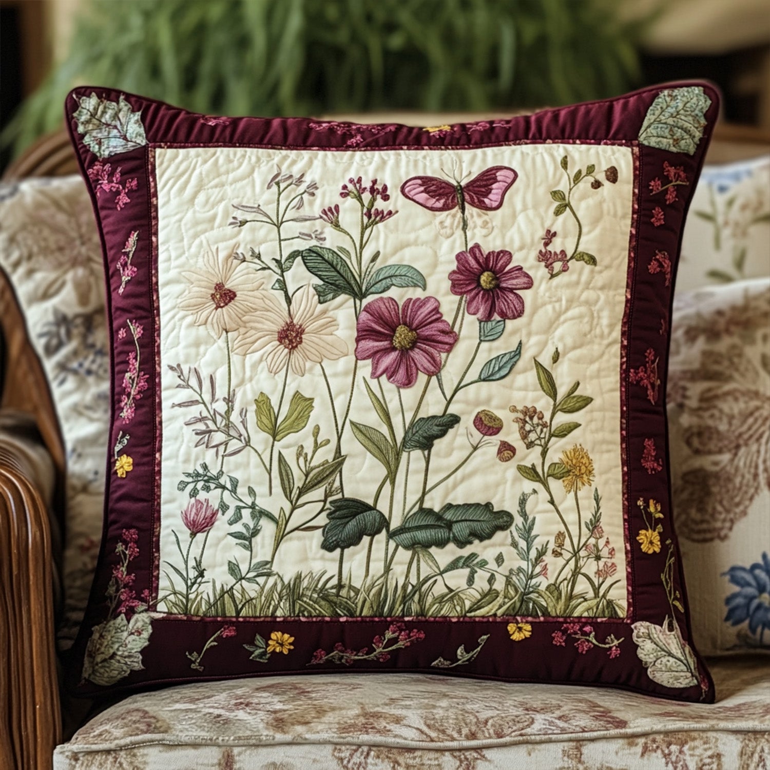 Wildflower Dreams Quilted Pillow Case Holiday Pillow Cases Gifts For Flower Enthusiasts