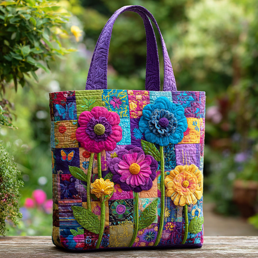 Wildflower Dreams Quilted Tote Bag Family Gift Ideas For Christmas