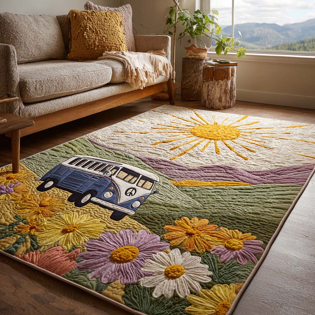 Wildflower Drive Area Rug Christmas Entry Way Decor Gifts For Hippie Dad