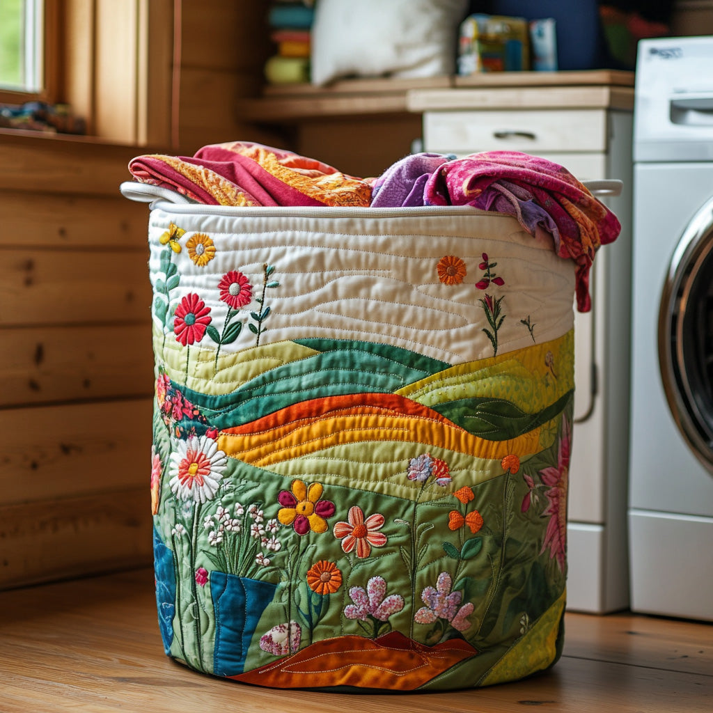 Wildflower Hills Quilted Laundry Basket Anniversary Merch Gift
