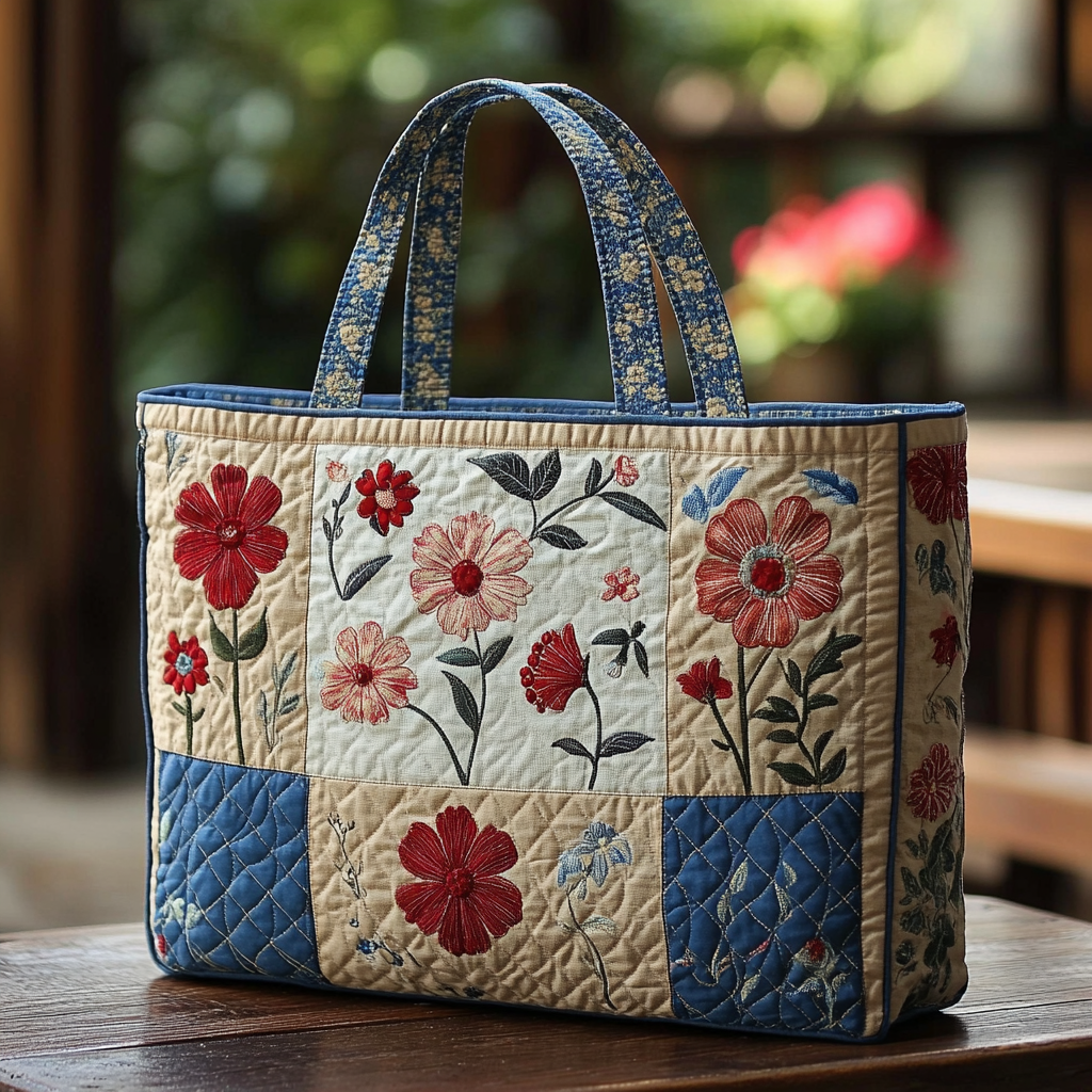 Wildflower Lane Quilted Tote Bag Presents For Flower Lovers