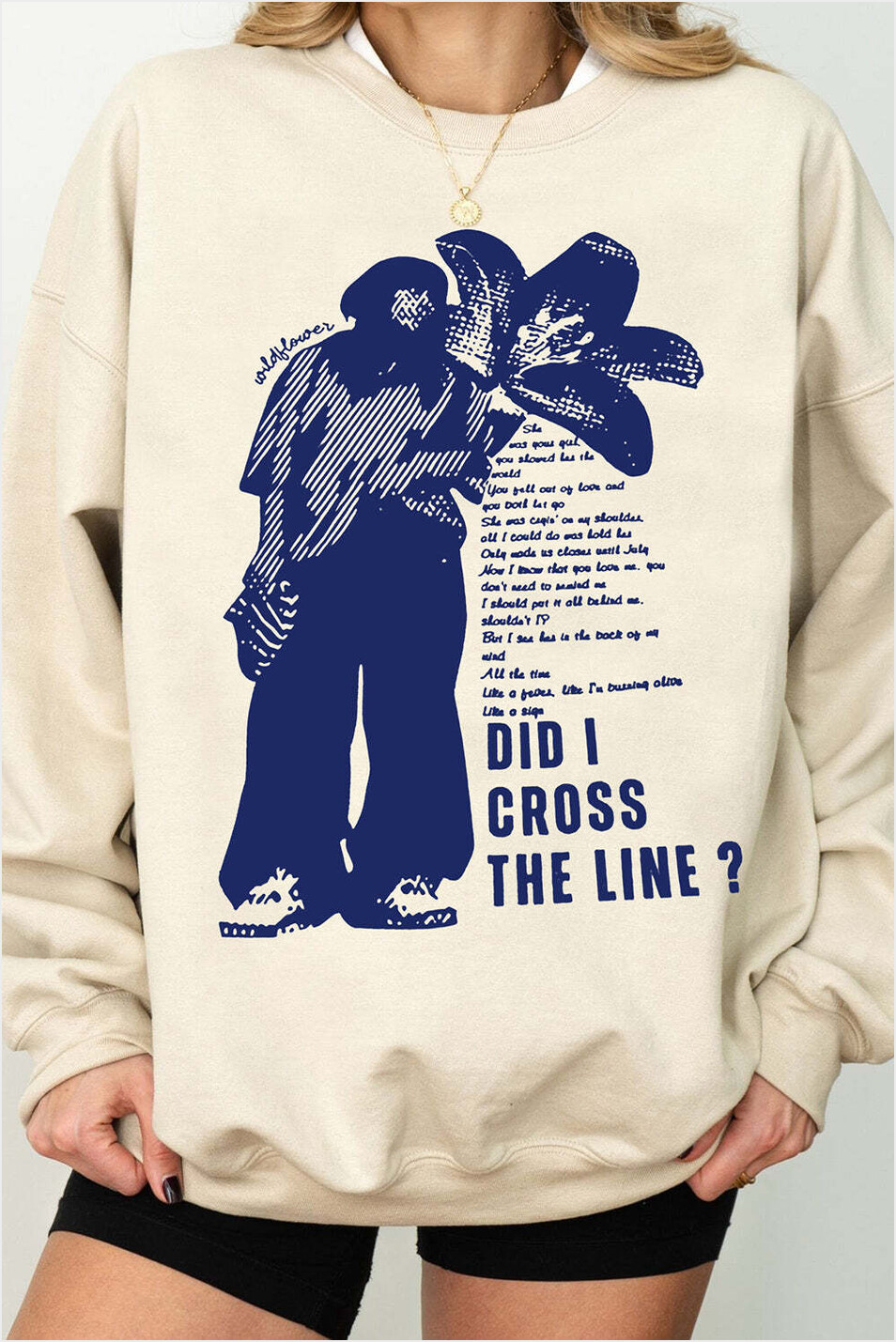 Wildflower Lyric Billie Eilish Graphic Fleece Sweatshirt For Women Gifts For BFF Trendy Merch