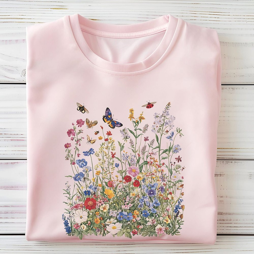 Wildflower Meadow T-Shirt Folorals Shirt Gifts For Wife