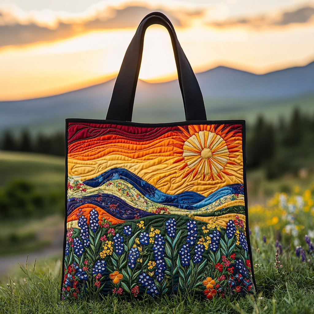 Wildflower Path Quilted Tote Bag Sunflower Gifts For Her