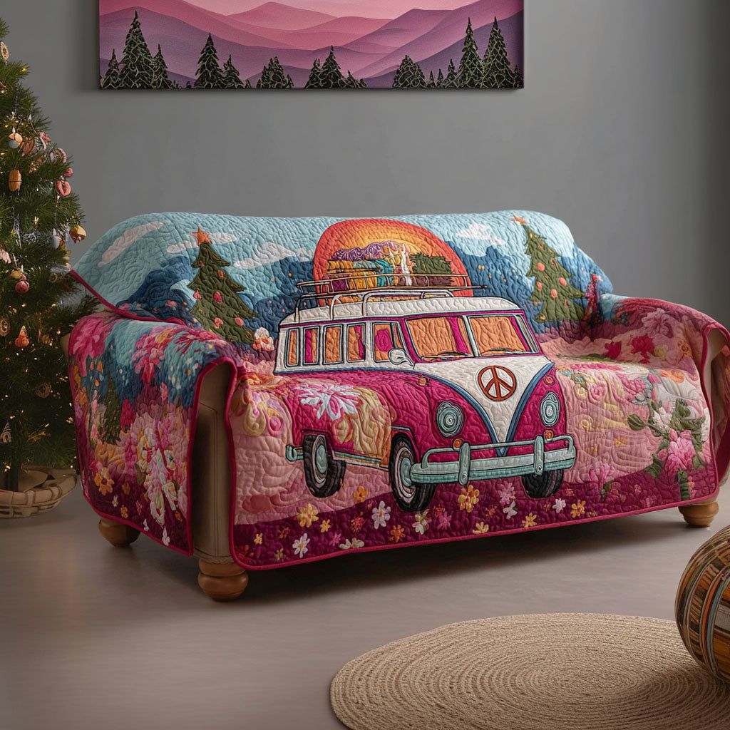 Wildflower Road Quilted Sofa Cover Living Room Decorations Birthday Gift For Hippie Friend
